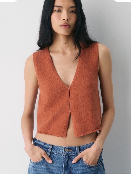 Wilfred Sweaters - Aritzia Wilfred basque sweater vest terracotta
